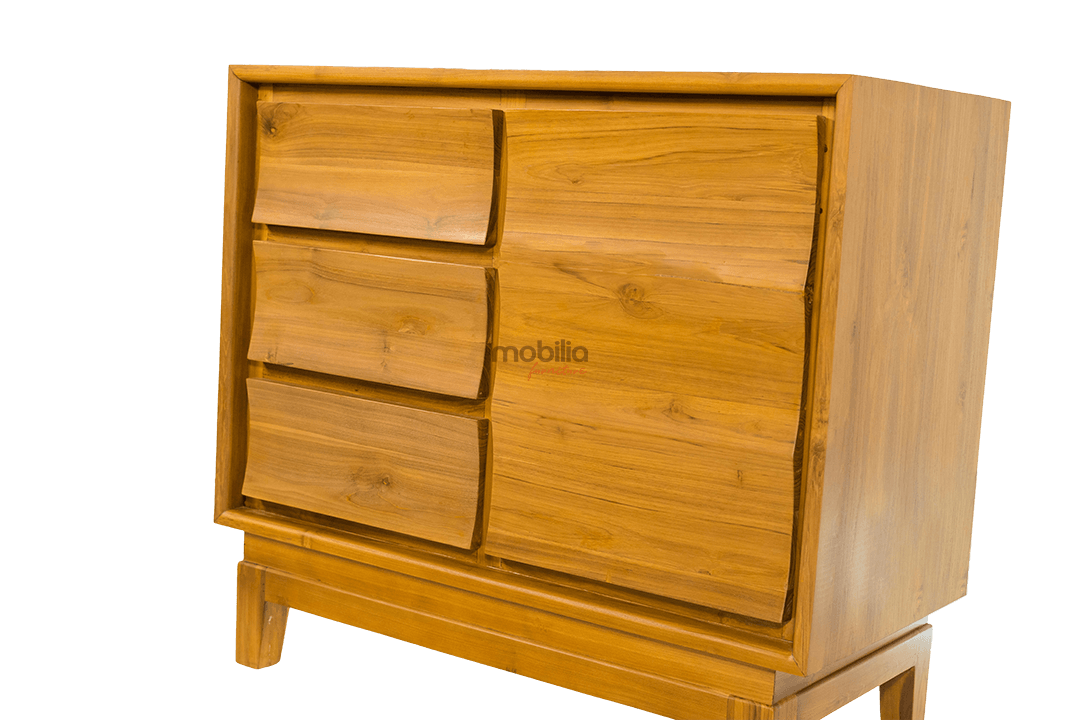 Andromeda 100cm Wide Rectangular Chest of Drawers with Wave Design - Image 4