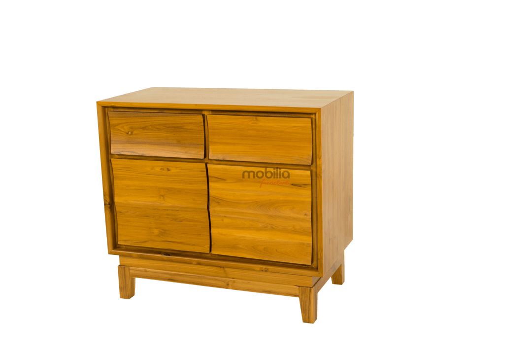 Solaris 100cm Wide Rectangular Chest of Drawers with Wave Design - Image 2