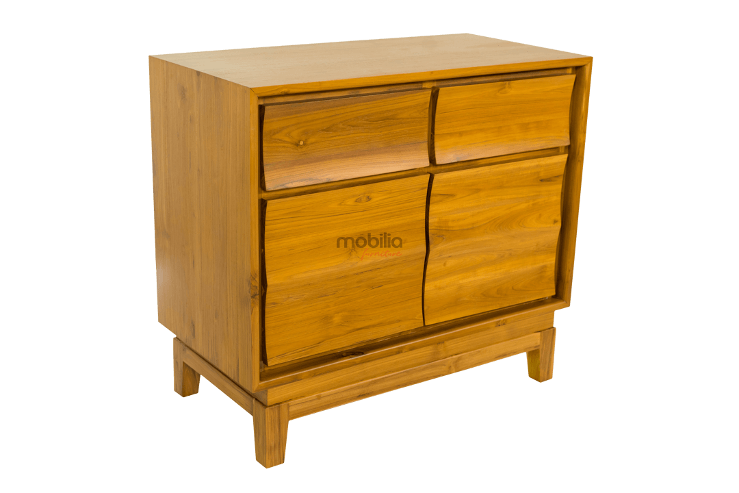 Solaris 100cm Wide Rectangular Chest of Drawers with Wave Design - Image 3