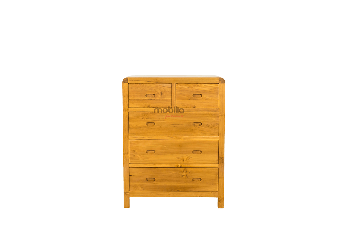 Galaxia 80cm Wide Rectangular Chest of Drawers with Rounded Corners Design - Image 3