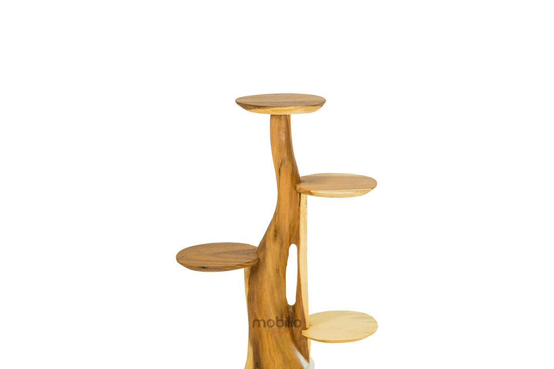 Trezia 100cm Tall Tree Shelf with Plates Design - Image 2