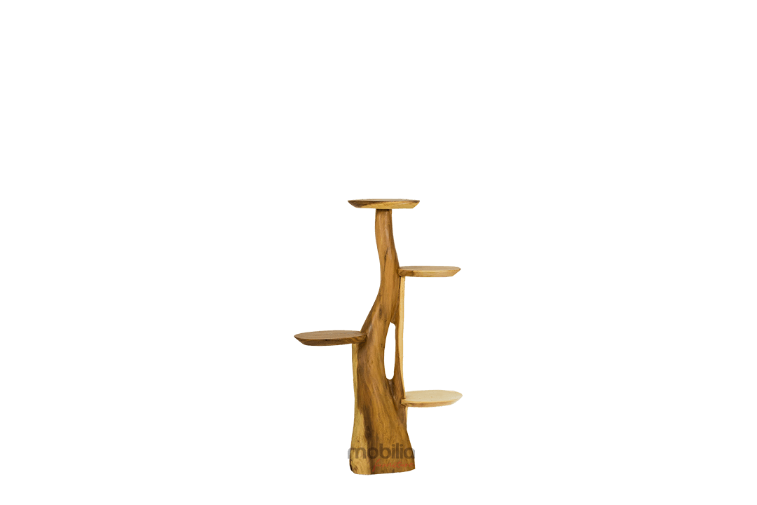 Trezia 100cm Tall Tree Shelf with Plates Design - Image 3