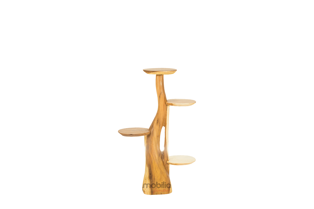 Trezia 100cm Tall Tree Shelf with Plates Design - Image 4