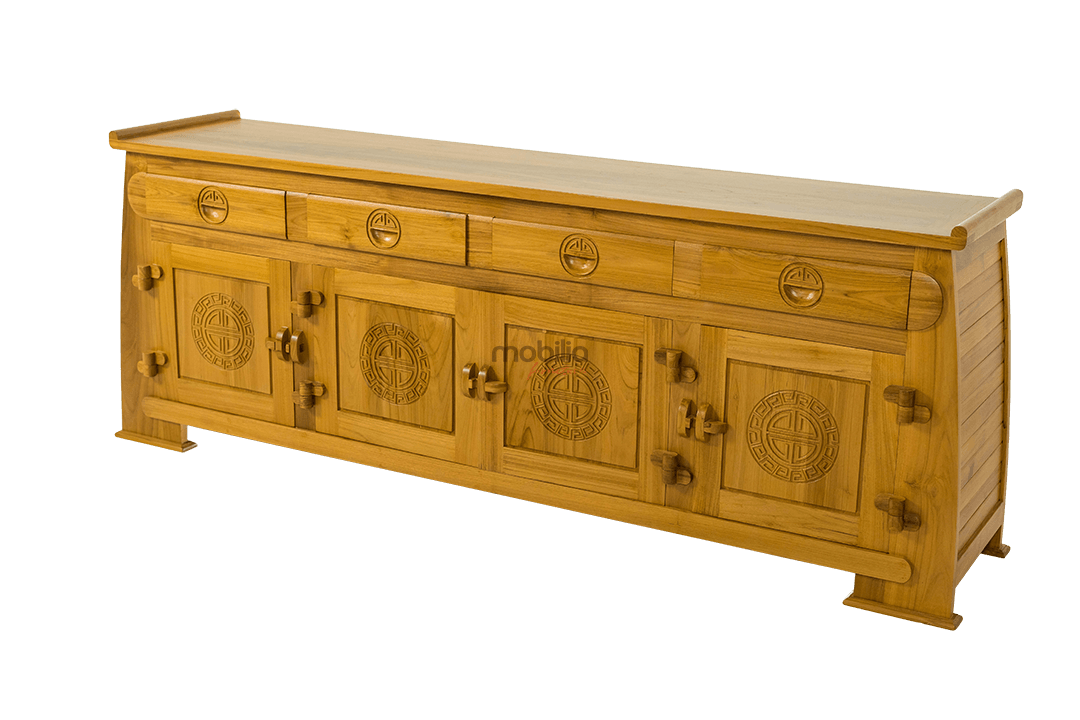 Lavender 200cm Wide Rectangular Bahut with Honk Kong Design - Image 3