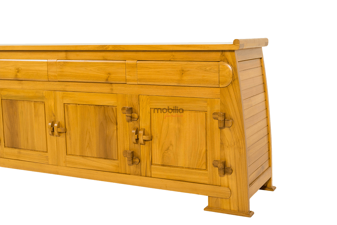 Crocus 200cm Wide Rectangular Bahut with Joglo Design - Image 4