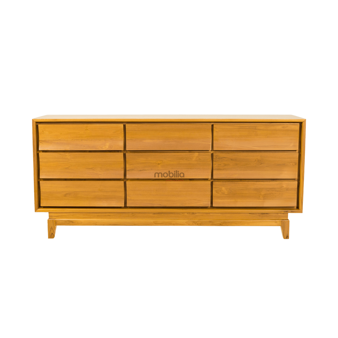 Spurge 200cm Wide 9 Drawers Rectangular Bahut with Wave Design
