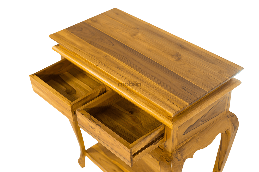 Sundew 70cm Wide Rectangular Consol with Curved Leg Design - Image 4