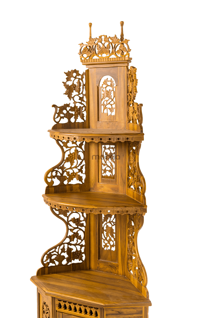 Starflower Corner Shelf with Raisin Design - Image 2