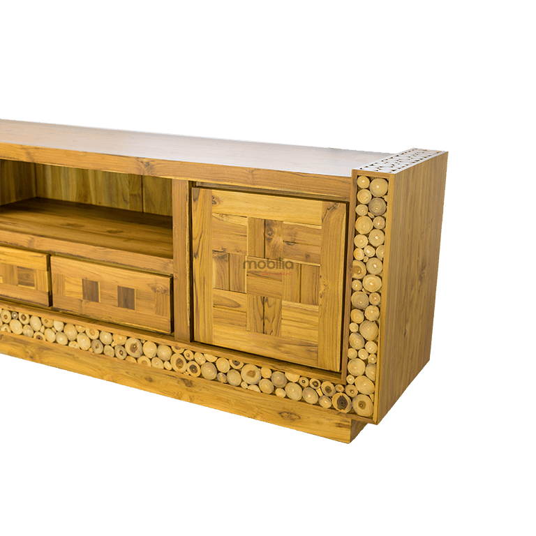 Oslo Rectangular TV Unit with Coin Design - Image 2