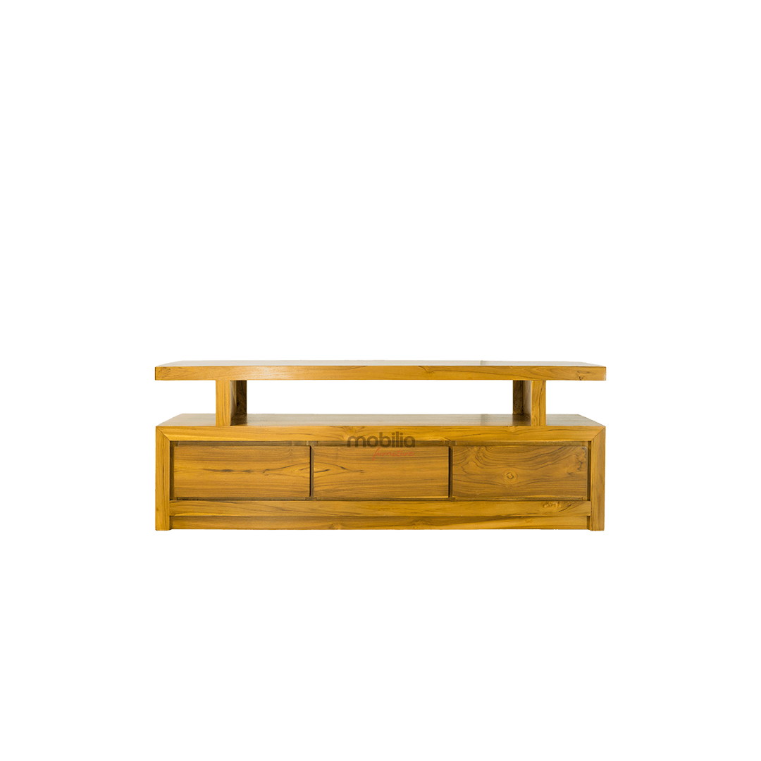 Kyoto Three Drawers Rectangular TV Unit with Modern T Design