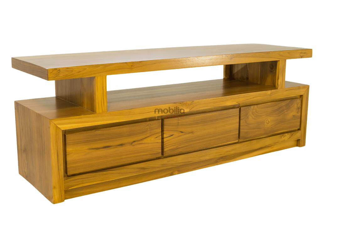 Kyoto Three Drawers Rectangular TV Unit with Modern T Design - Image 3