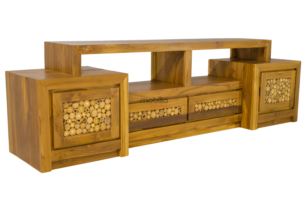 Alexandria Rectangular TV Unit with Coin Design - Image 3