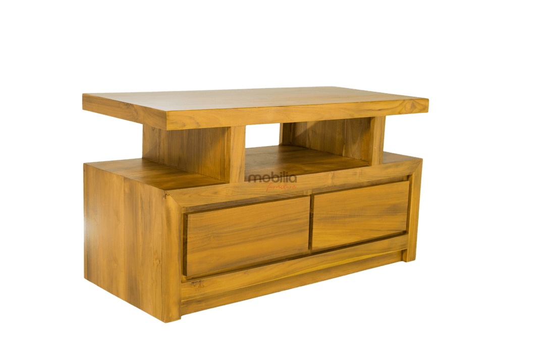 Kyoto Two Drawers Rectangular TV Unit with Modern T Design - Image 3