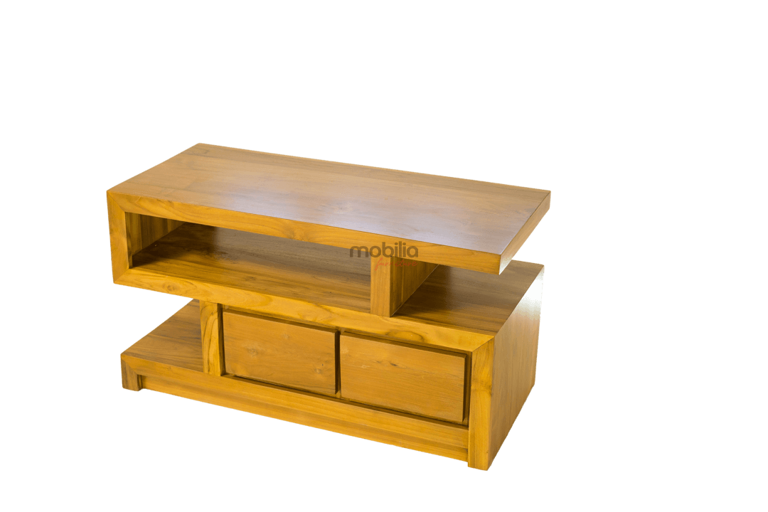 Florence Two Drawers Rectangular TV Unit with Modern S Design - Image 2