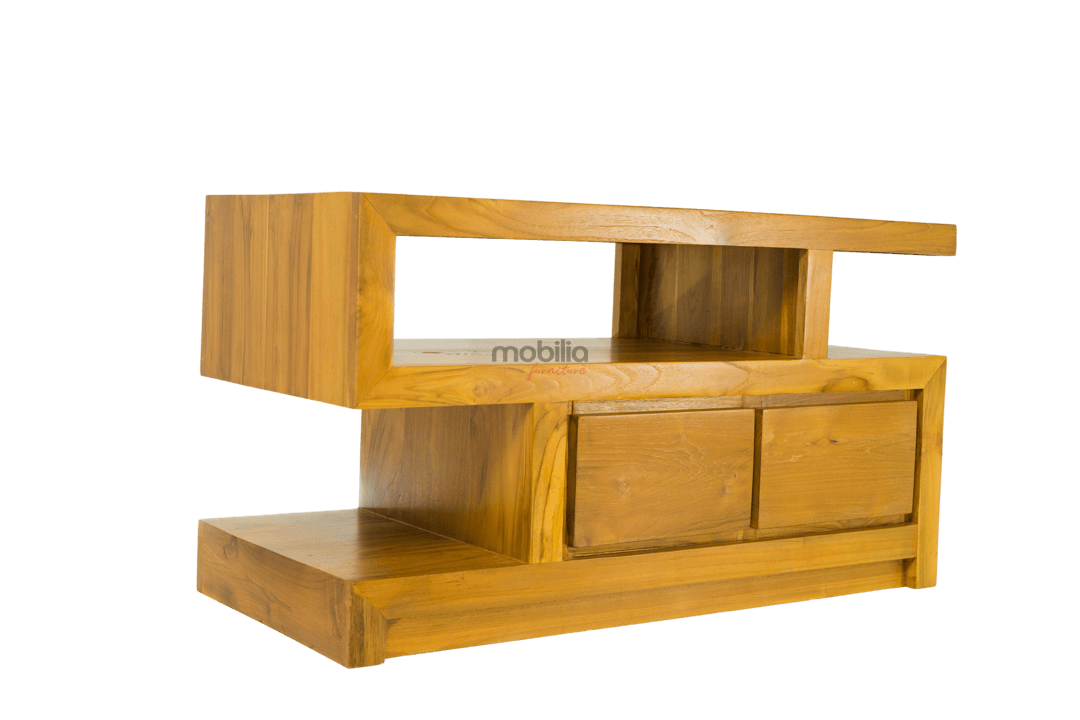 Florence Two Drawers Rectangular TV Unit with Modern S Design - Image 3