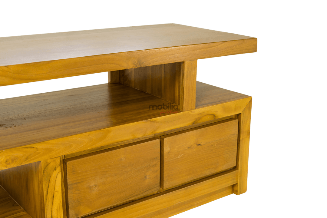 Florence Two Drawers Rectangular TV Unit with Modern S Design - Image 4