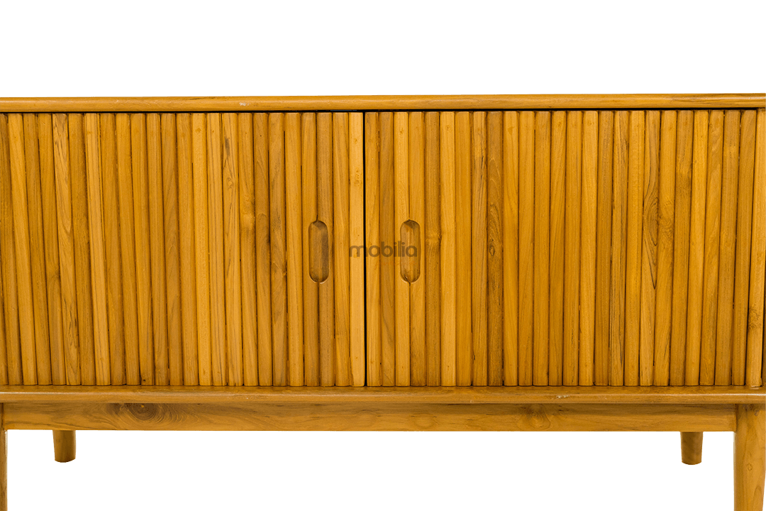 Istanbul 150cm Wide Oval Edge Rectangular TV Unit with Stripes Design - Image 3