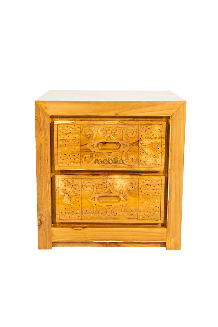 Novella 2 Drawers Bedside Table with Minimalist Design