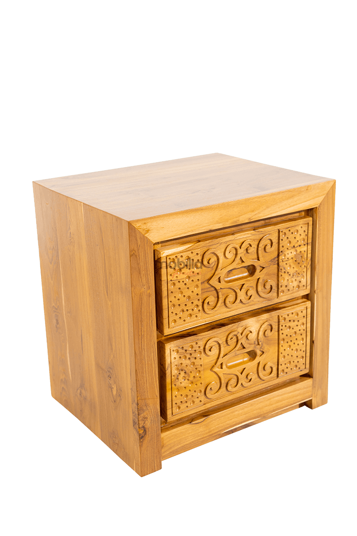 Novella 2 Drawers Bedside Table with Minimalist Design - Image 2