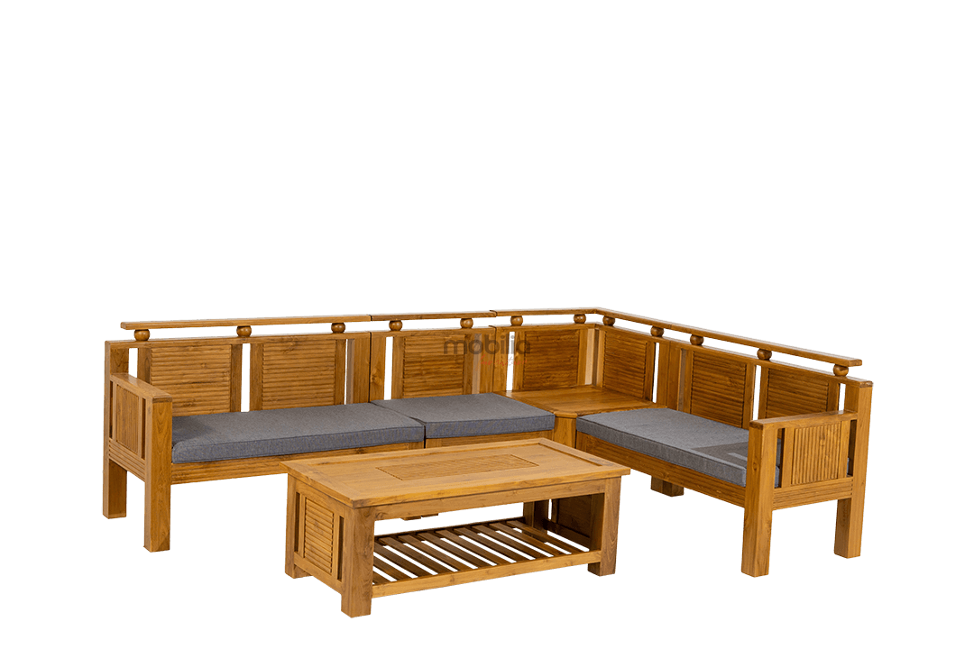 Valencia L Shaped Sofa Set with Balls Design