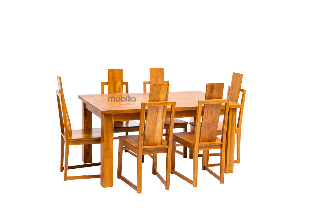6 Seater Pequi Dining set with Solid Back Design - Image 2