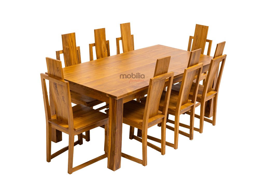8 Seater Pequi Dining set with Solid Back Design